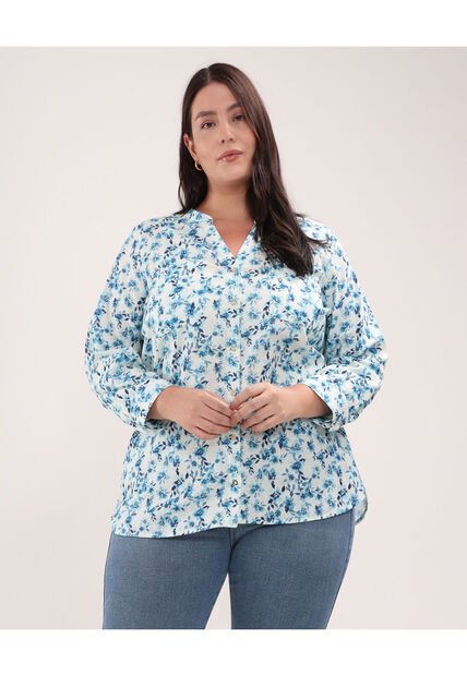 Blusa Para Mujer Manga Larga Color Azul  Marca Patprimo #14121338