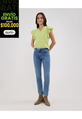 Jean Para Mujer Slim Color Azul Claro Marca Patprimo #30160381 Patprimo