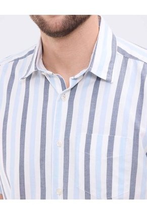 Camisa Para Hombre Manga Corta Sin Bolsillo Cuello Casual M Color Azul Marca Patprimo #44013159