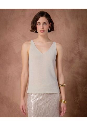 Camiseta  Para Mujer Manga Sisa Cuello Redondo Color Crema Marca Patprimo #30093894 Patprimo