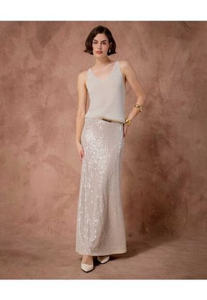 Camiseta  Para Mujer Manga Sisa Cuello Redondo Color Crema Marca Patprimo #30093894