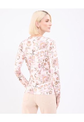 Camiseta Para Mujer Manga Larga Cuello V Color Crema Marca Patprimo #30093770