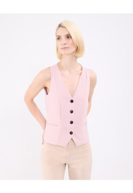 Chaleco Para Mujer Plano Color Rosa Marca Patprimo #30250041