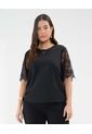 Blusa Con Encaje  Para Mujer Negro Patprimo de Patprimo