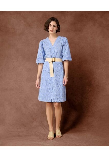 Vestido  Para Mujer M 3/4 Medio Color Azul Marca Patprimo #30171096