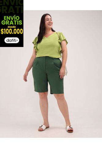 Bermuda Para Mujer  Color Verde  Marca Patprimo #14100130 Patprimo