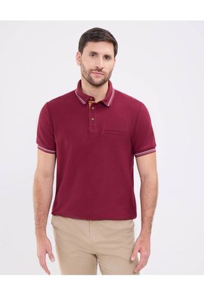 Polo Para Hombre Cuello Tejido Sin Bolsillo Color Vino Marca Patprimo #44112739