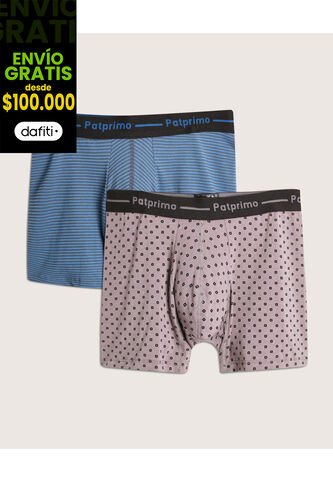 Boxer X2 Para Hombre Fleat Seamer Medio Color Surtido Marca Patprimo #44410004 Patprimo