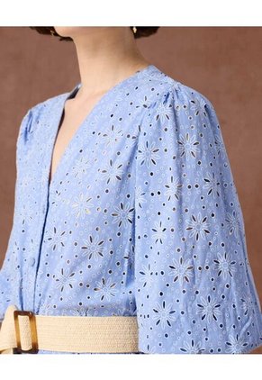 Vestido  Para Mujer M 3/4 Medio Color Azul Marca Patprimo #30171096