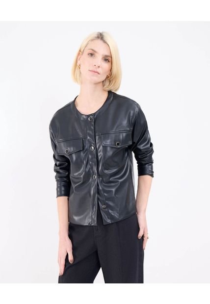 Chaqueta Para Mujer Pu Color Negro Marca Patprimo #30080575