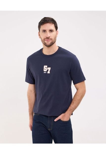 Camiseta Para Hombre Manga Corta Cuello Redondo Color Azul Marca Patprimo #44090924