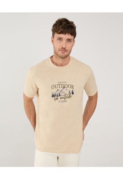 Camiseta Para Hombre Manga Corta Cuello Redondo Color Beige Marca Patprimo #44090898