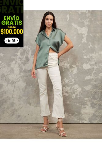 Jean Para Mujer Flare Color Beige Marca Patprimo #30160373 Patprimo