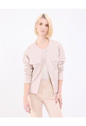 Chaqueta Para Mujer Pu Color Beige Marca Patprimo #30080575