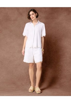 Camisa  Para Mujer Manga Corta Color Blanco Marca Patprimo #30010768