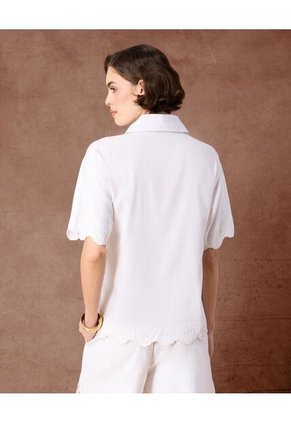 Camisa  Para Mujer Manga Corta Color Blanco Marca Patprimo #30010768