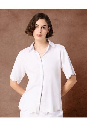 Camisa  Para Mujer Manga Corta Color Blanco Marca Patprimo #30010768