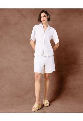 Camisa  Para Mujer Manga Corta Color Blanco Marca Patprimo #30010768