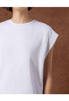 Camiseta  Para Mujer Manga Corta Cuello Redondo Color Blanco Marca Patprimo #30093892