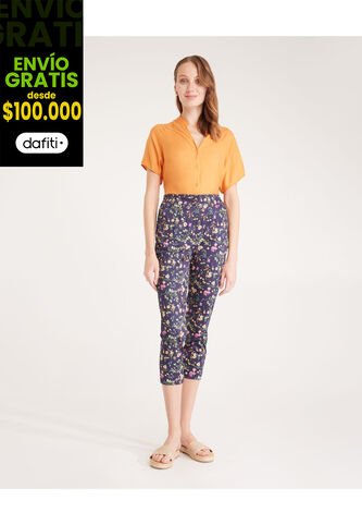 Pantalón Para Mujer Capri Color Azul Oscuro Marca Patprimo #30071625 Patprimo