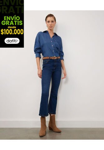 Jean Para Mujer Flare Color Azul  Marca Patprimo #30160371 Patprimo