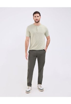 Camiseta Para Hombre Manga Corta Cuello Henley Color Verde Marca Patprimo #44090941