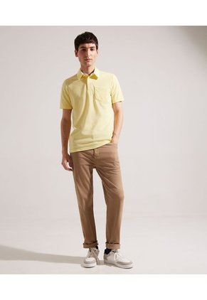 Polo Para Hombre Cuello Maquina Con Bolsillo Color Amarillo Pastel Marca Patprimo #44111091