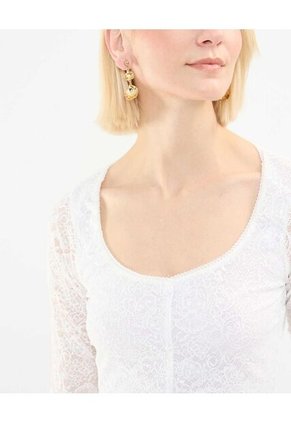 Camiseta Para Mujer Manga Larga Cuello Redondo Color Crema Marca Patprimo #30093635