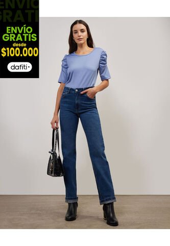 Jean Para Mujer Straight Color Azul  Marca Patprimo #30160363 Patprimo