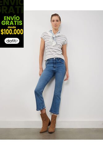 Jean Para Mujer Flare Color Azul  Marca Patprimo #30160370 Patprimo