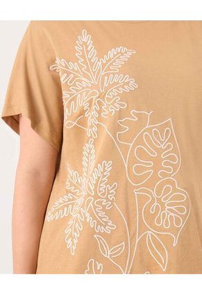 Camiseta Para Mujer Manga Corta Cuello Redondo Color Café Marca Patprimo #14091443