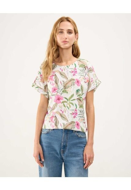 Blusa Para Mujer Manga Corta Color Blanco Marca Patprimo #30123395