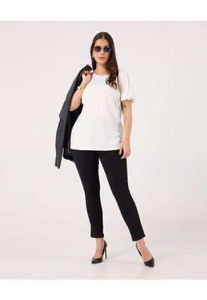 Camiseta Para Mujer Manga Corta Cuello Redondo Color Crema Marca Patprimo #14091429