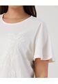 Camiseta Para Mujer Manga Corta Cuello Redondo Color Crema Marca Patprimo #14091429 de Patprimo