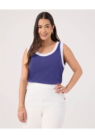 Camiseta Para Mujer Manga Sisa Cuello Redondo Color Azul Marca Patprimo #14091435 Patprimo