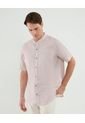 Camisa Manga Corta Cuello Neru Lino   Para Hombre Vino Patprimo de Patprimo