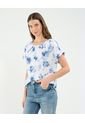 Blusa Para Mujer Manga Corta Color Azul Marca Patprimo #30123498 de Patprimo