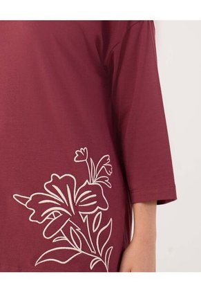 Camiseta Para Mujer Manga 3/4 Cuello Redondo Color Vino Marca Patprimo #14091449