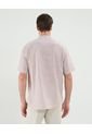 Camisa Manga Corta Cuello Neru Lino   Para Hombre Vino Patprimo de Patprimo