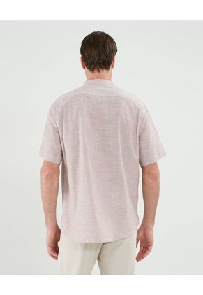 Camisa Manga Corta Cuello Neru Lino   Para Hombre Vino Patprimo