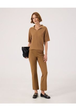 Polo Para Mujer Manga Corta Color Café Marca Patprimo #30110456