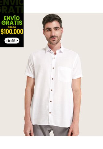 Camisa Para Hombre Manga Corta Con Bolsillo Color Blanco Marca Patprimo #44012490 Patprimo