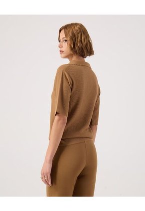 Polo Para Mujer Manga Corta Color Café Marca Patprimo #30110456