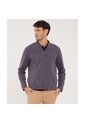 Buzo Unicolor Textura, Con Cierre Zipper  Para Hombre Azul Patprimo de Patprimo