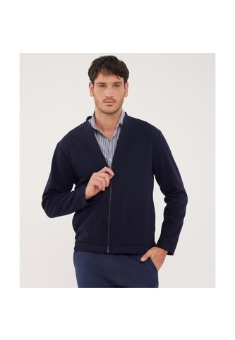 Buzo Unicolor Textura, Con Cierre Zipper  Para Hombre Azul Patprimo Patprimo