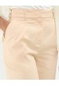 Pantalon Recto, Pretina Resortada En Posterior  Para Mujer Beige Patprimo de Patprimo