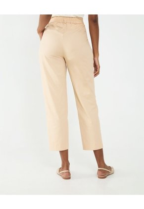 Pantalon Recto, Pretina Resortada En Posterior  Para Mujer Beige Patprimo