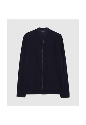 Buzo Unicolor Textura, Con Cierre Zipper  Para Hombre Azul Patprimo