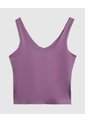 Camiseta Crop Sin Mangas Cuello V Mujer  Para Mujer Morado Patprimo de Patprimo