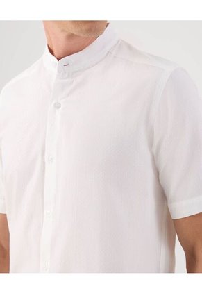 Camisa Para Hombre Manga Corta Sin Bolsillo Cuello Neru Color Blanco Marca Patprimo #44013160